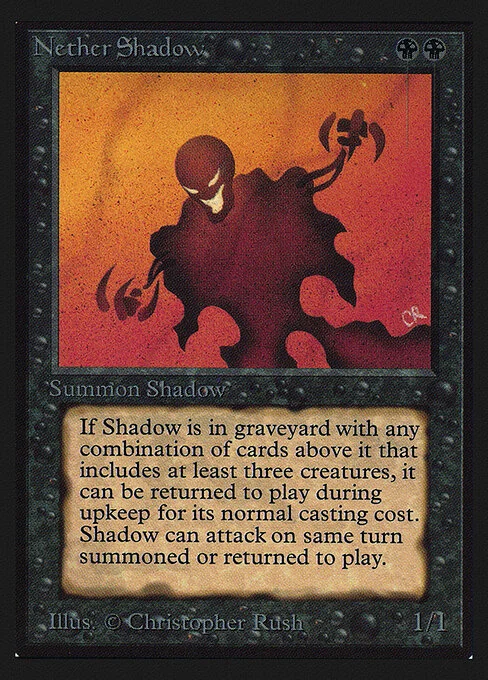 Nether Shadow, carta Magic di tipo Creature — Spirit illustrata da Christopher Rush