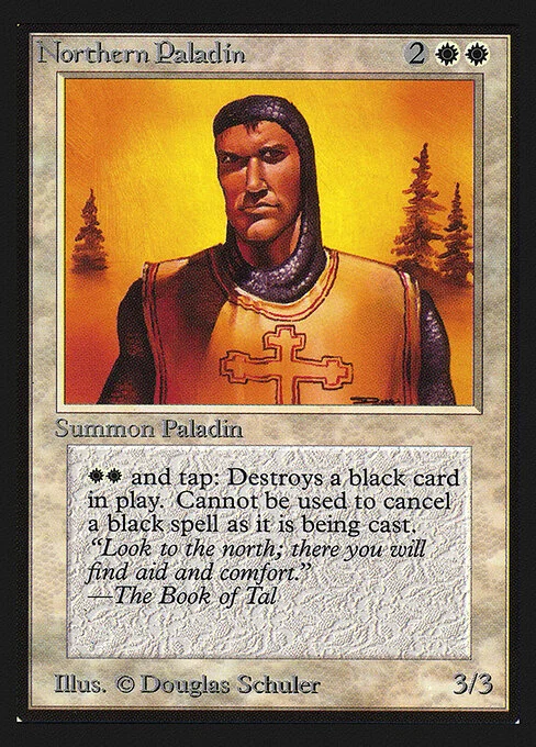 Northern Paladin, carta Magic di tipo Creature — Human Knight illustrata da Douglas Shuler