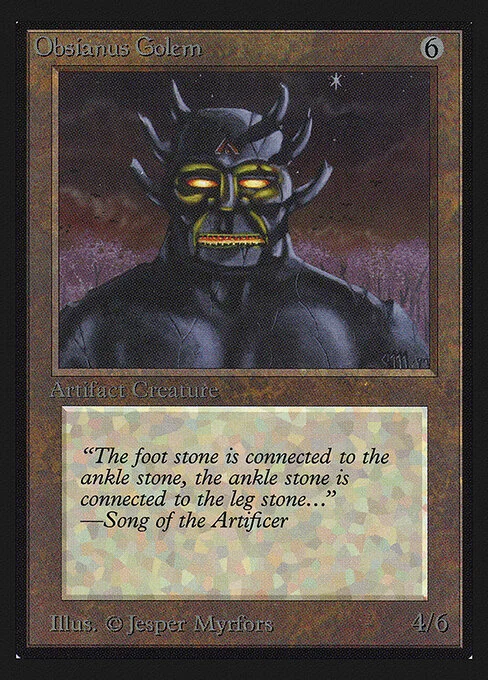 Obsianus Golem, carta Magic di tipo Artifact Creature — Golem illustrata da Jesper Myrfors