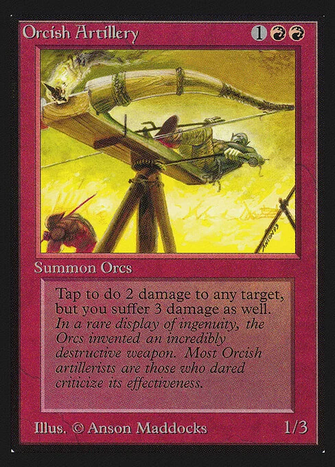 Orcish Artillery, carta Magic di tipo Creature — Orc Warrior illustrata da Anson Maddocks