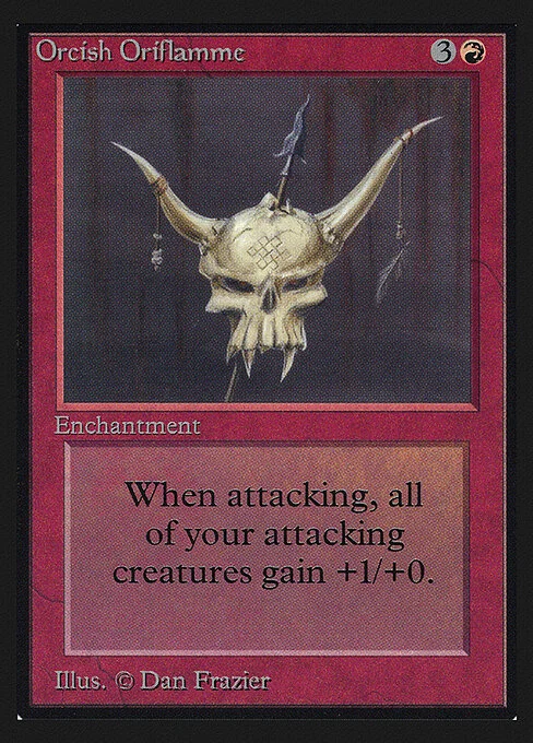 Orcish Oriflamme, carta Magic di tipo Enchantment illustrata da Dan Frazier