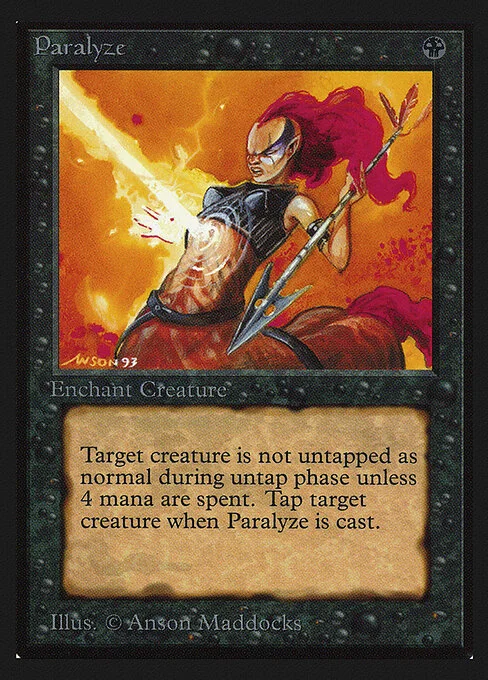 Paralyze, carta Magic di tipo Enchantment — Aura illustrata da Anson Maddocks