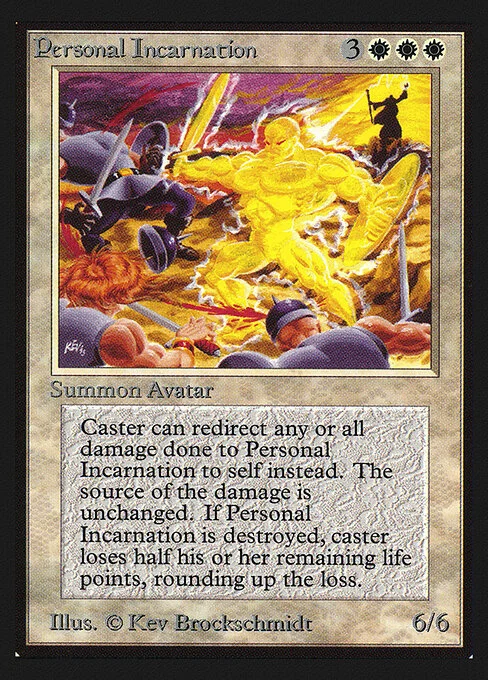 Personal Incarnation, carta Magic di tipo Creature — Avatar Incarnation illustrata da Kev Brockschmidt