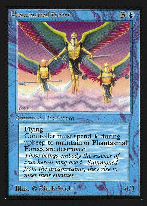 Phantasmal Forces, carta Magic di tipo Creature — Illusion illustrata da Mark Poole