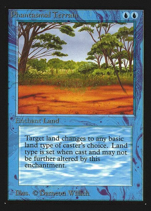 Phantasmal Terrain, carta Magic di tipo Enchantment — Aura illustrata da Dameon Willich