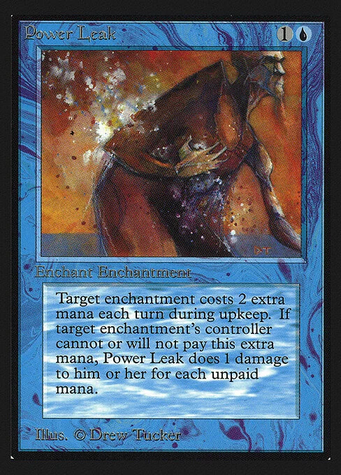 Power Leak, carta Magic di tipo Enchantment — Aura illustrata da Drew Tucker