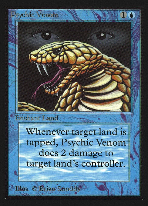 Psychic Venom, carta Magic di tipo Enchantment — Aura illustrata da Brian Snõddy
