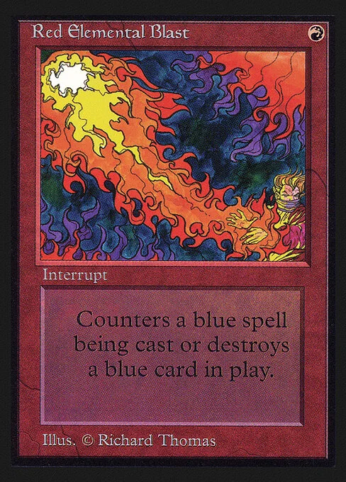 Red Elemental Blast, carta Magic di tipo Instant illustrata da Richard Thomas
