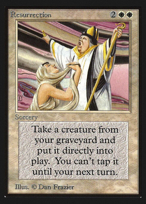 Resurrection, carta Magic di tipo Sorcery illustrata da Dan Frazier