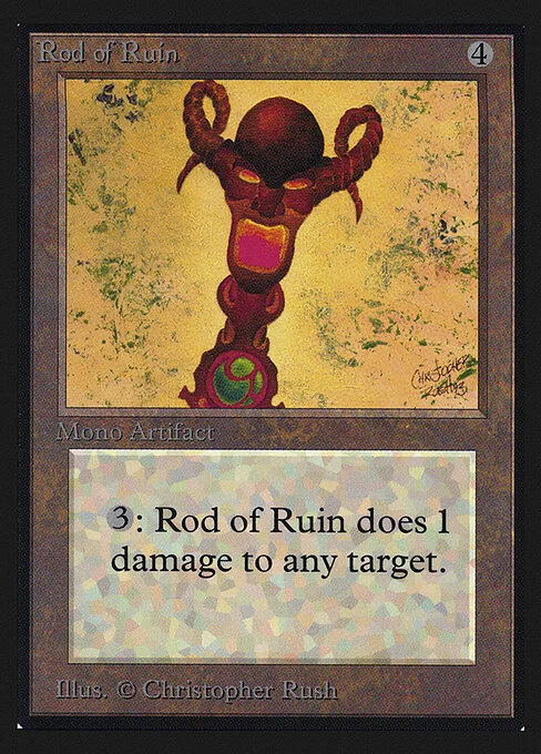 Rod of Ruin, carta Magic di tipo Artifact illustrata da Christopher Rush