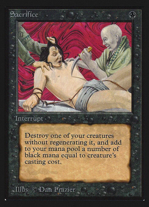 Sacrifice, carta Magic di tipo Instant illustrata da Dan Frazier