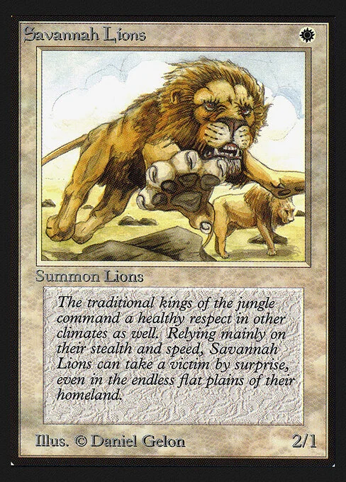 Savannah Lions, carta Magic di tipo Creature — Cat illustrata da Daniel Gelon