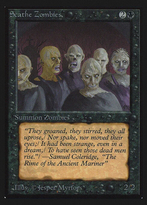 Scathe Zombies, carta Magic di tipo Creature — Zombie illustrata da Jesper Myrfors