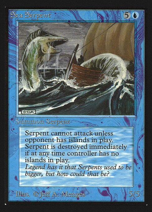 Sea Serpent, carta Magic di tipo Creature — Serpent illustrata da Jeff A. Menges