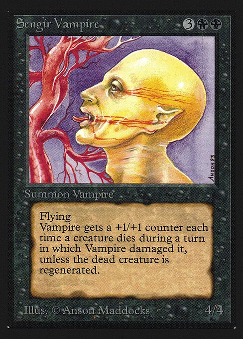 Sengir Vampire, carta Magic di tipo Creature — Vampire illustrata da Anson Maddocks