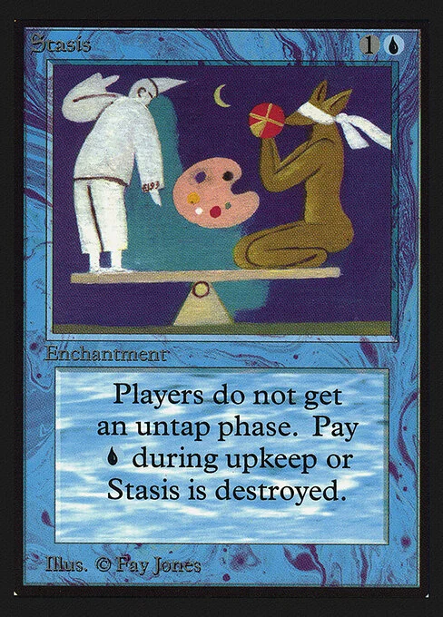 Stasis, carta Magic di tipo Enchantment illustrata da Fay Jones