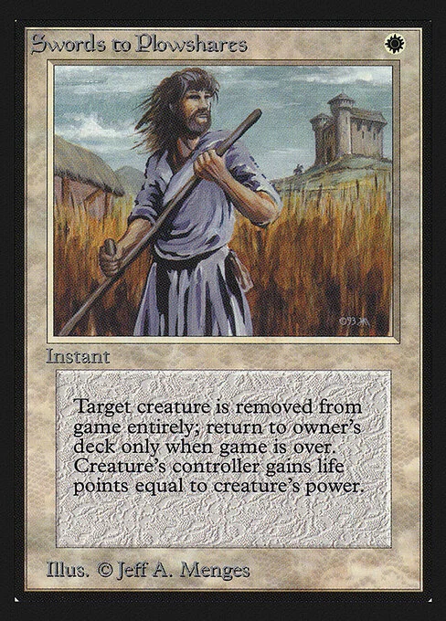 Swords to Plowshares, carta Magic di tipo Instant illustrata da Jeff A. Menges