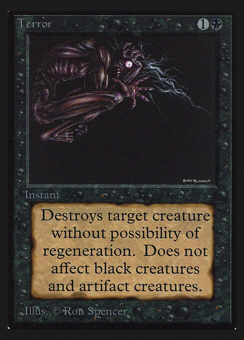 Terror, carta Magic di tipo Instant illustrata da Ron Spencer