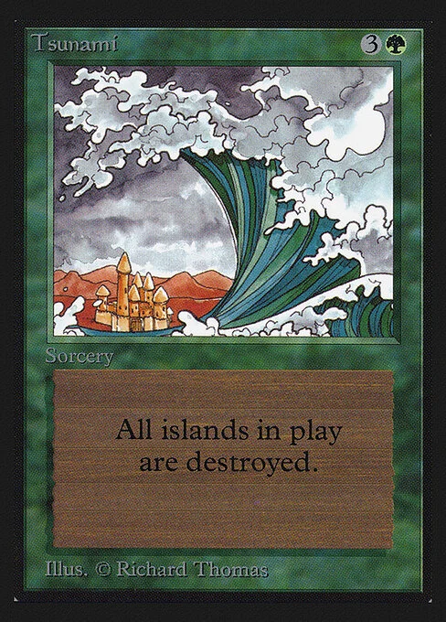 Tsunami, carta Magic di tipo Sorcery illustrata da Richard Thomas