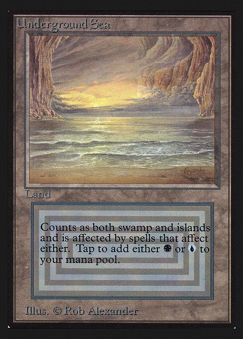 Underground Sea, carta Magic di tipo Land — Island Swamp illustrata da Rob Alexander