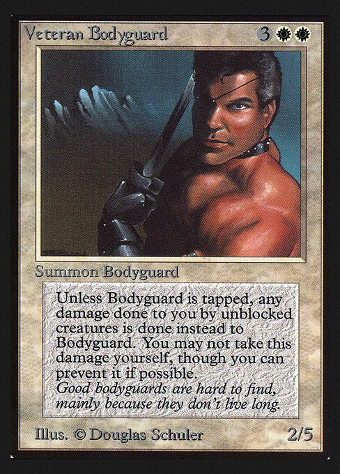 Veteran Bodyguard, carta Magic di tipo Creature — Human illustrata da Douglas Shuler