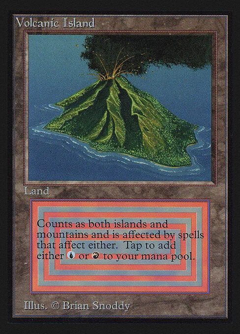 Volcanic Island, carta Magic di tipo Land — Island Mountain illustrata da Brian Snõddy