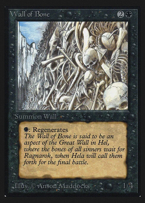 Wall of Bone, carta Magic di tipo Creature — Skeleton Wall illustrata da Anson Maddocks