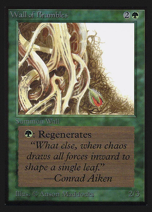 Wall of Brambles, carta Magic di tipo Creature — Plant Wall illustrata da Anson Maddocks