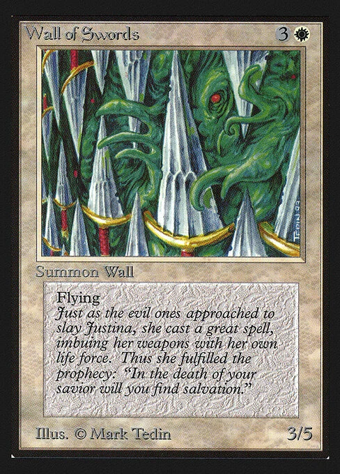 Wall of Swords, carta Magic di tipo Creature — Wall illustrata da Mark Tedin