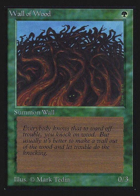 Wall of Wood, carta Magic di tipo Creature — Wall illustrata da Mark Tedin