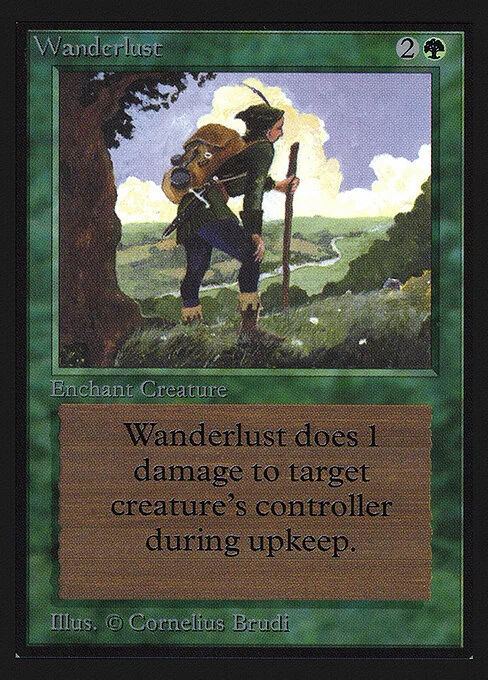 Wanderlust, carta Magic di tipo Enchantment — Aura illustrata da Cornelius Brudi