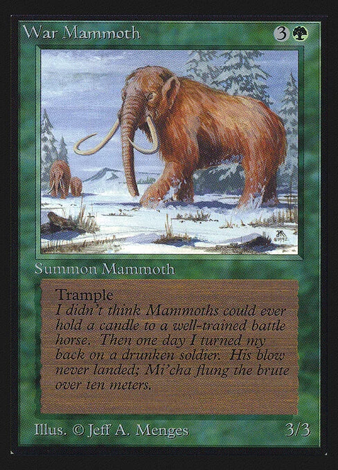 War Mammoth, carta Magic di tipo Creature — Elephant illustrata da Jeff A. Menges