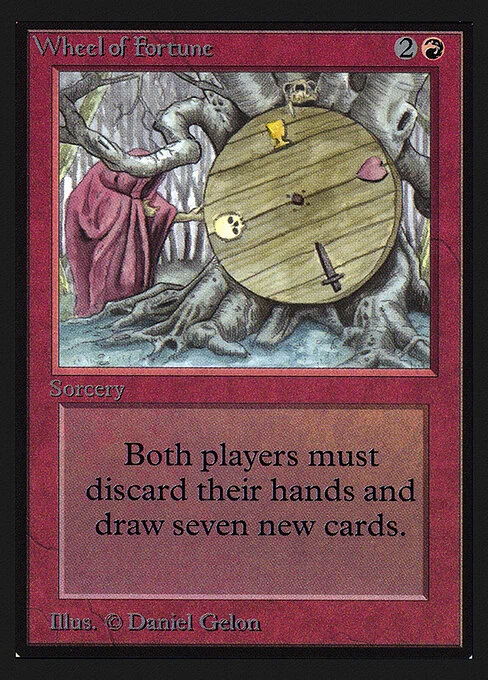 Wheel of Fortune, carta Magic di tipo Sorcery illustrata da Daniel Gelon