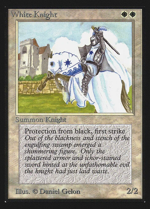 White Knight, carta Magic di tipo Creature — Human Knight illustrata da Daniel Gelon