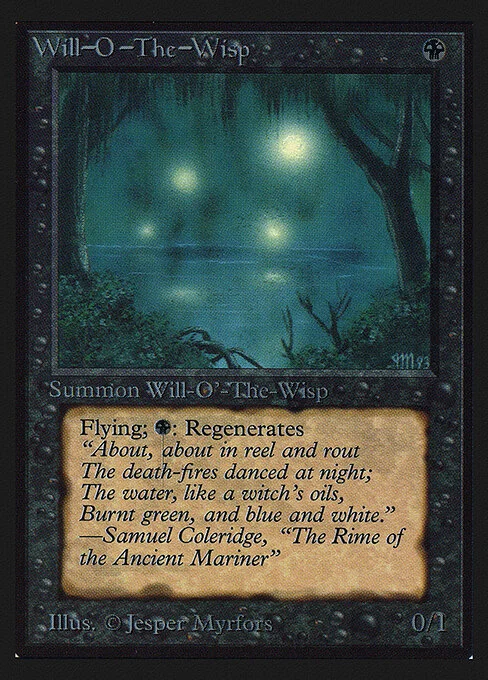 Will-o'-the-Wisp, carta Magic di tipo Creature — Spirit illustrata da Jesper Myrfors