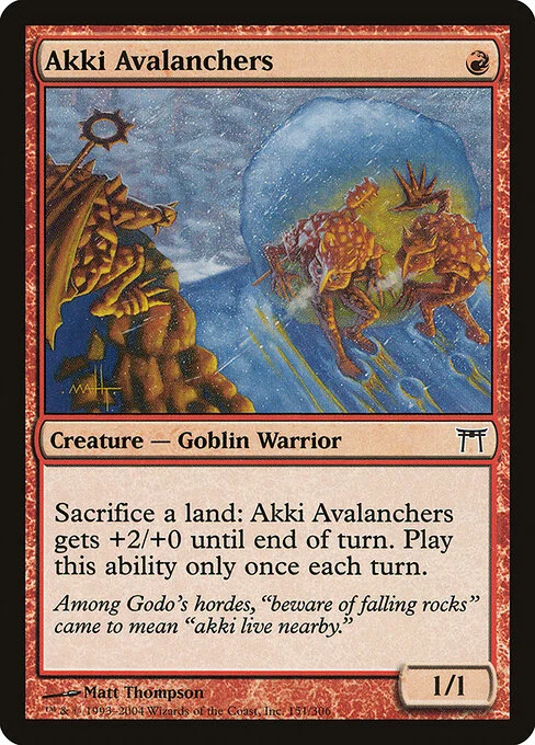 Akki Avalanchers, carta Magic di tipo Creature — Goblin Warrior illustrata da Matt Thompson