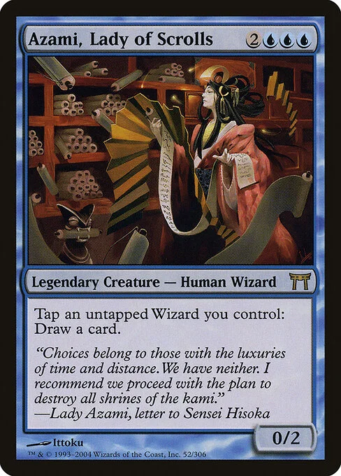 Azami, Lady of Scrolls, carta Magic di tipo Legendary Creature — Human Wizard illustrata da Ittoku
