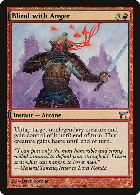Blind with Anger, carta Magic di tipo Instant — Arcane illustrata da Dave Dorman