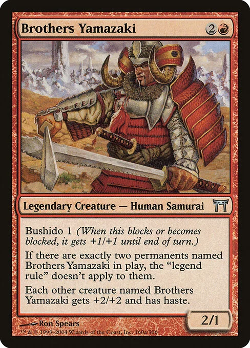 Brothers Yamazaki, carta Magic di tipo Legendary Creature — Human Samurai illustrata da Ron Spears