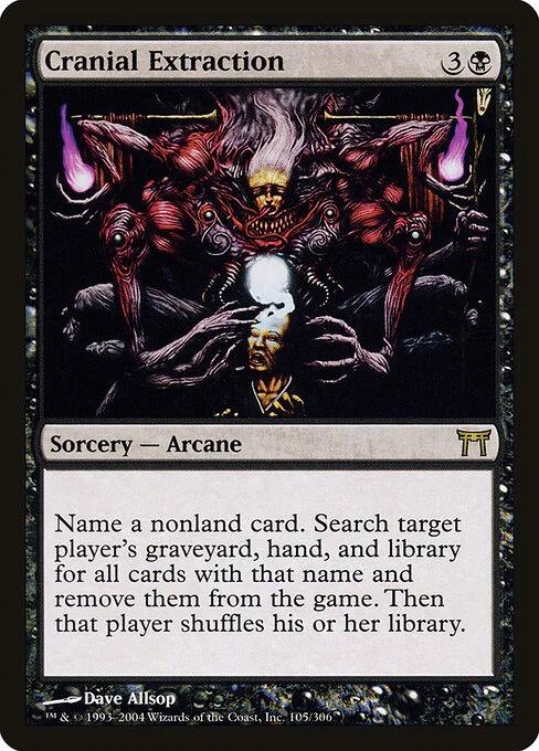 Cranial Extraction, carta Magic di tipo Sorcery — Arcane illustrata da Dave Allsop