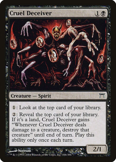 Cruel Deceiver, carta Magic di tipo Creature — Spirit illustrata da Nottsuo