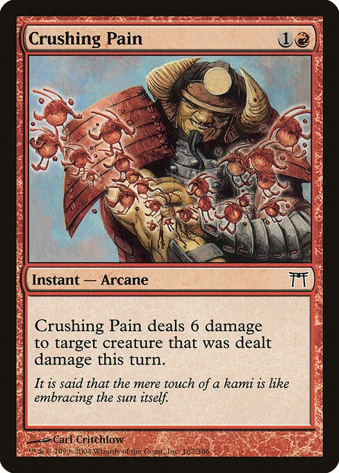 Crushing Pain, carta Magic di tipo Instant — Arcane illustrata da Carl Critchlow