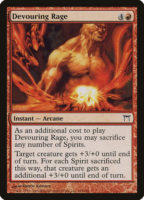 Devouring Rage, carta Magic di tipo Instant — Arcane illustrata da Vance Kovacs