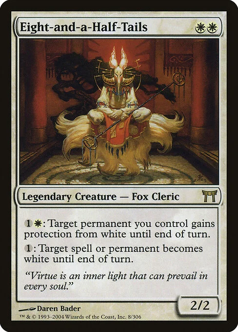 Eight-and-a-Half-Tails, carta Magic di tipo Legendary Creature — Fox Cleric illustrata da Daren Bader