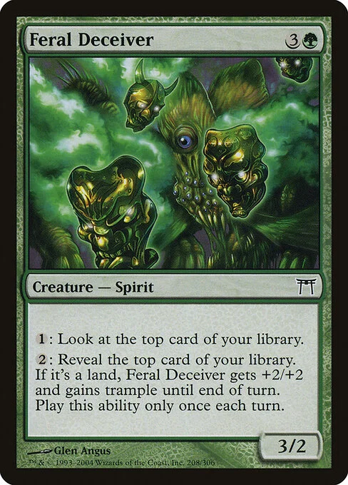 Feral Deceiver, carta Magic di tipo Creature — Spirit illustrata da Glen Angus