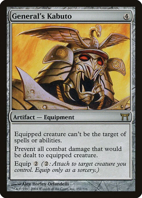 General's Kabuto, carta Magic di tipo Artifact — Equipment illustrata da Alex Horley-Orlandelli