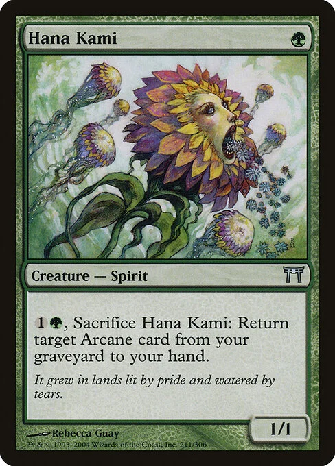 Hana Kami, carta Magic di tipo Creature — Spirit illustrata da Rebecca Guay