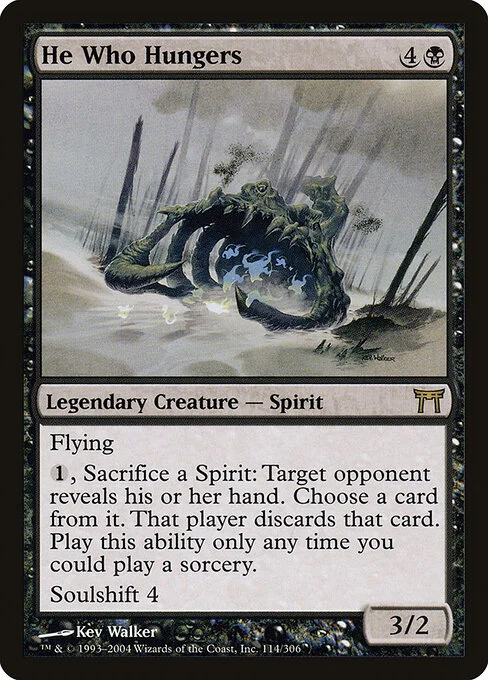 He Who Hungers, carta Magic di tipo Legendary Creature — Spirit illustrata da Kev Walker