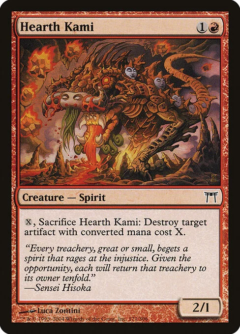 Hearth Kami, carta Magic di tipo Creature — Spirit illustrata da Luca Zontini