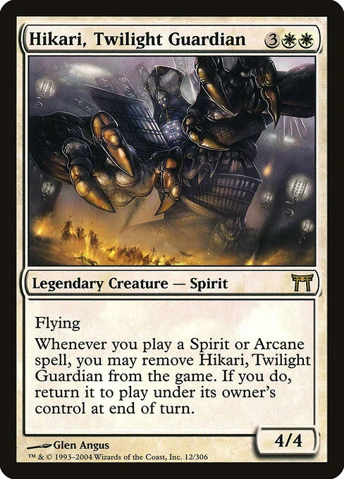 Hikari, Twilight Guardian, carta Magic di tipo Legendary Creature — Spirit illustrata da Glen Angus